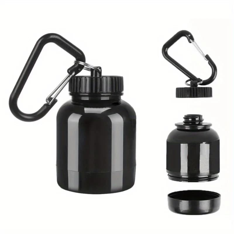 Pot de poudre de protéines avec mousqueton, cartouche Shaker Portable, adapté aux Sports de plein air, salle de sport, Fitness, 1 pièce