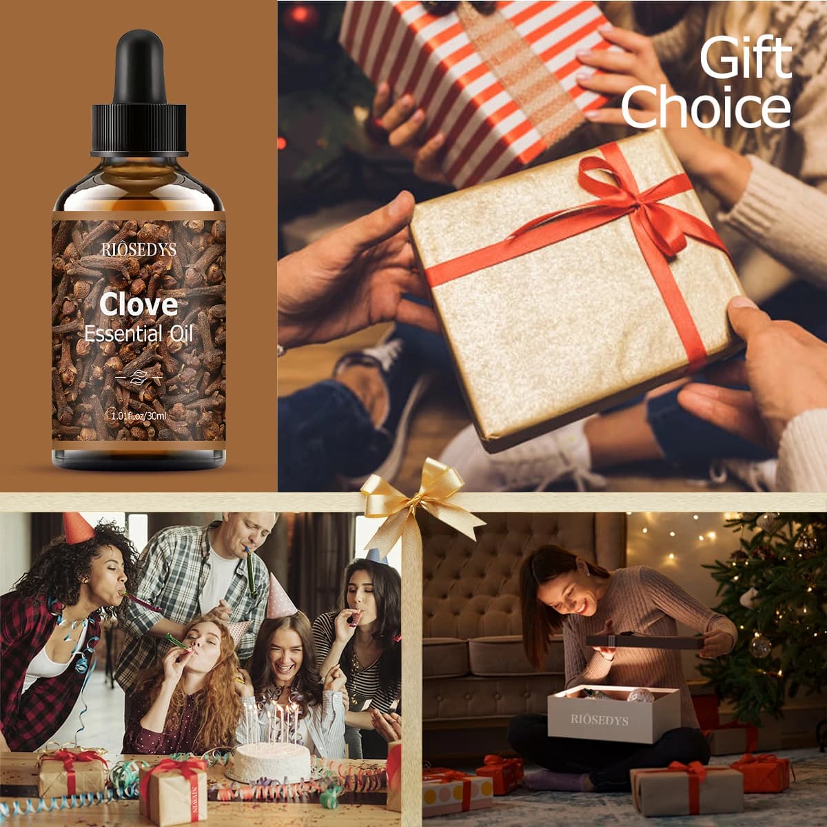 L'huile essentielle de clou de girofle, avec un parfum woody, convient au massage corporel et aux soins capillaires, et peut également être utilisée dans l'aromathérapie.