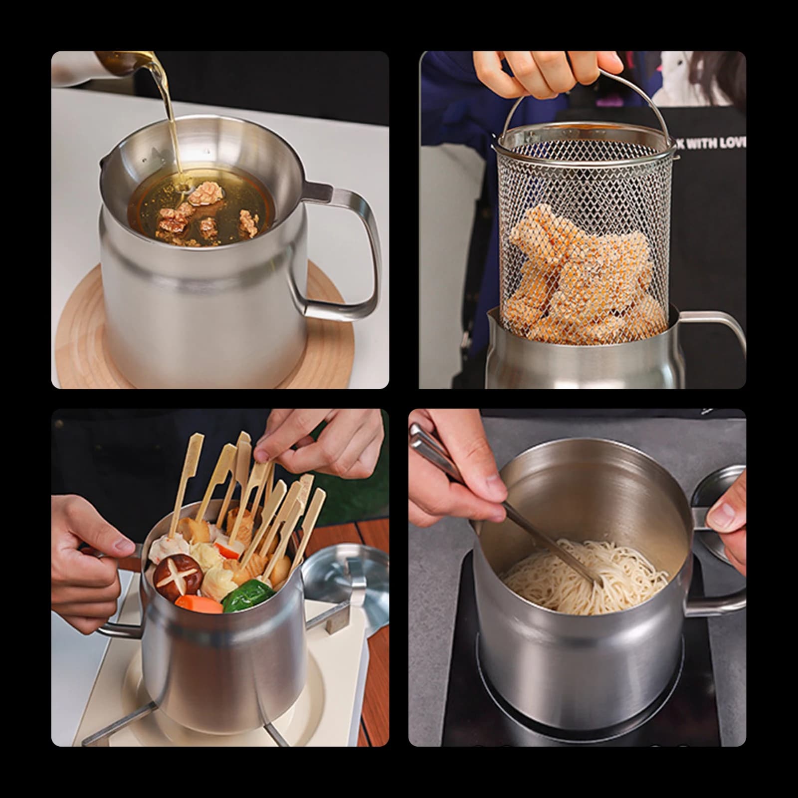 Pot de filtre à huile en acier inoxydable