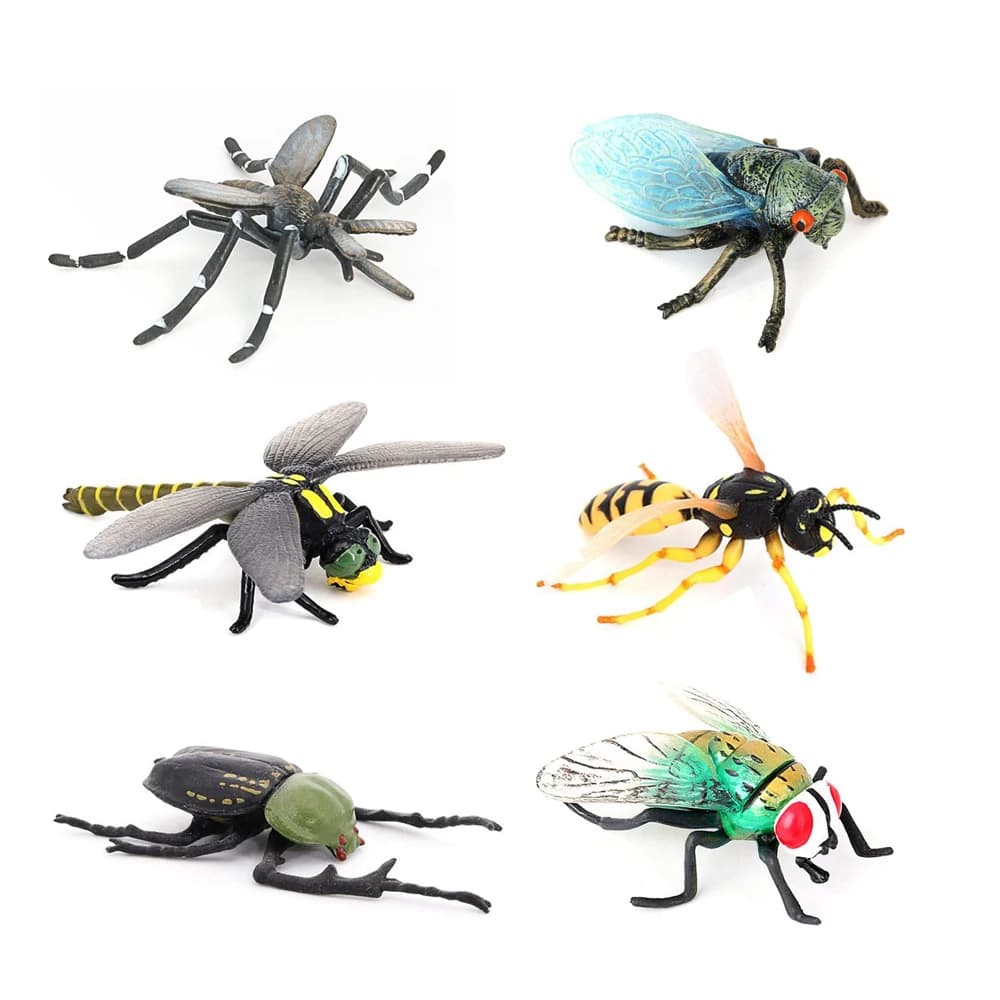 Jouet d'insecte figurines d'insectes miniatures Figurines d'animaux coccinelle abeille araignée modèles figurine d'action animaux en plastique jouets pour enfants
