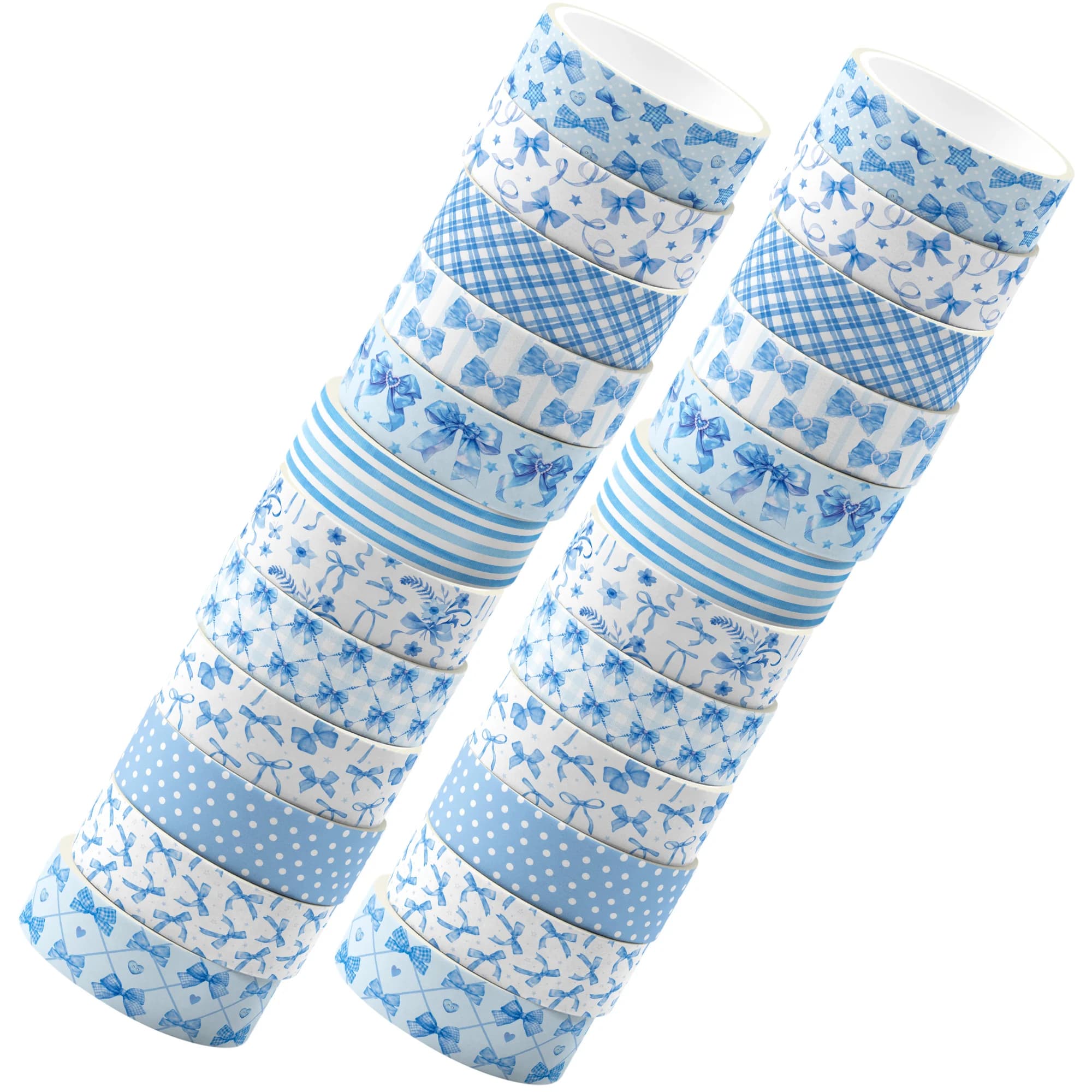 Lot de 12 rouleaux de ruban Washi bleu