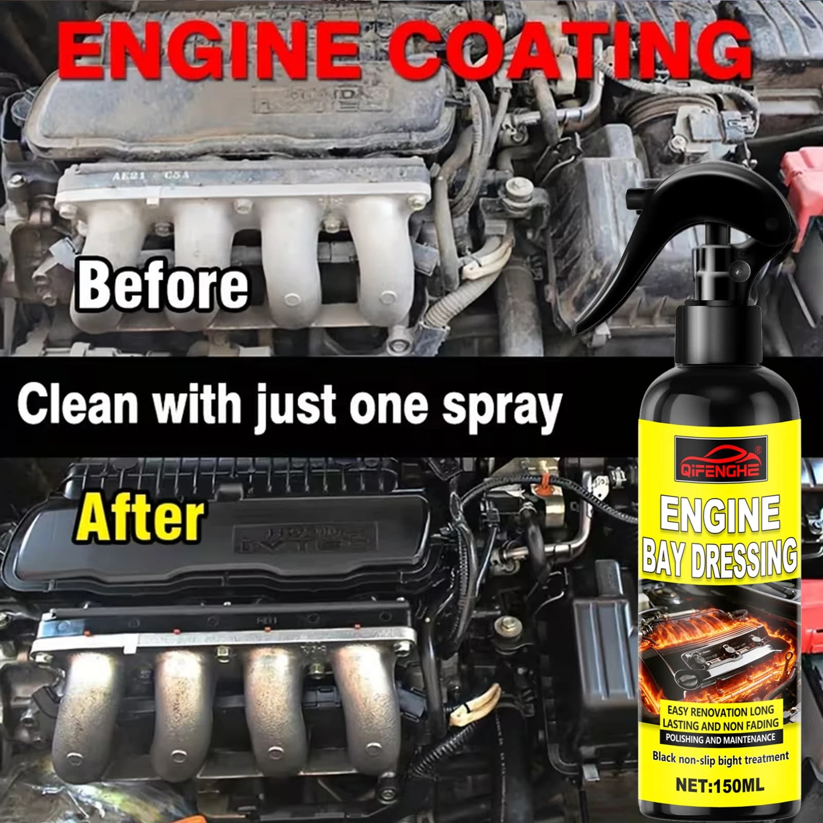 Nettoyant d'entrepôt de moteur de voiture, élimine rapidement les taches d'huile lourde, dégraissant, pulvérisateur de lavage de compartiment moteur, nettoyant de moteur pour voiture Det