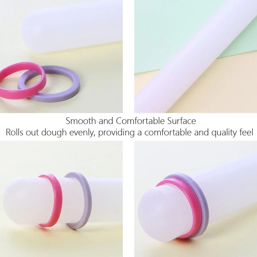 Rouleau à Fondant coulissant antiadhésif en Silicone, 23cm, rouleau à pâtisserie pour pâte à gâteau, pâtisserie, outil de cuisson