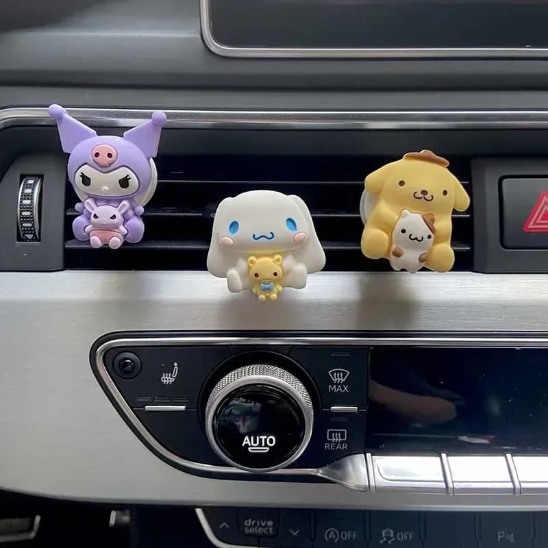 Diffuseur de parfum pour voiture Kuromi Cinnamoroll, décoration mignonne, aromathérapie Kawaii pour voiture avec Melody, Pompompurin, Pochacco