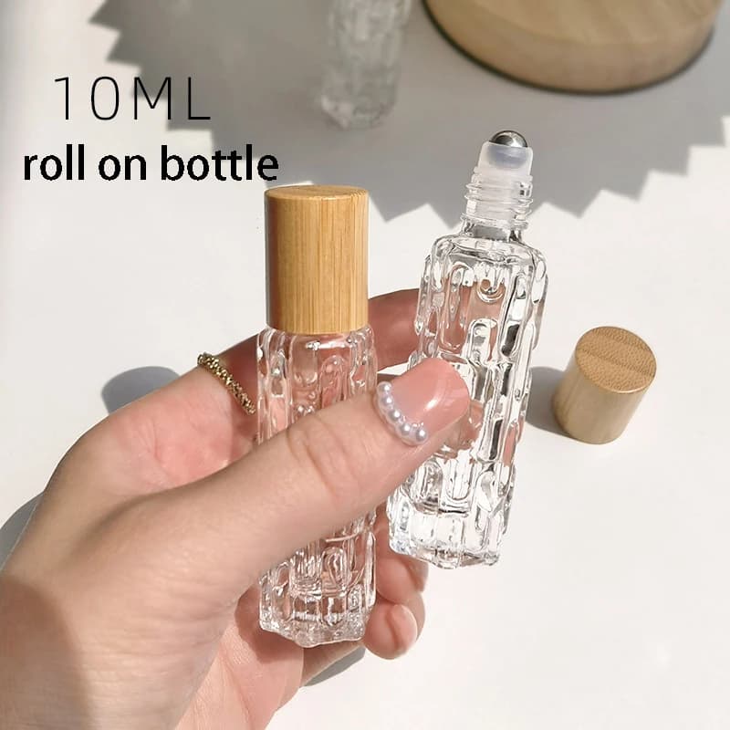 Flcopropriété Rollerball en verre optique portable, flacons HI, huile essentielle, parfum, tous les jours, d'extraction illable, 10ml
