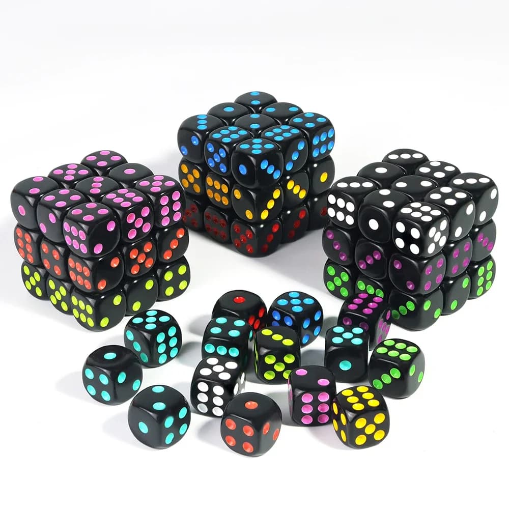 Dés de jeu D6 de 16mm, dés à Six faces à coins arrondis pour DND