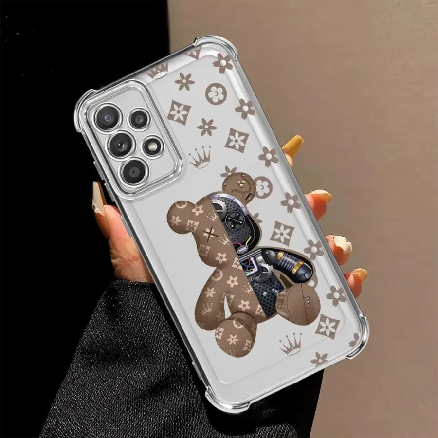 Étui de luxe R-Robots Bears pour Samsung Galaxy A16 A06 A73 A13 A15 A05 A23 A51 A12 A03 A07 A53 A54 A34 A33 A50 A14 A04 A24