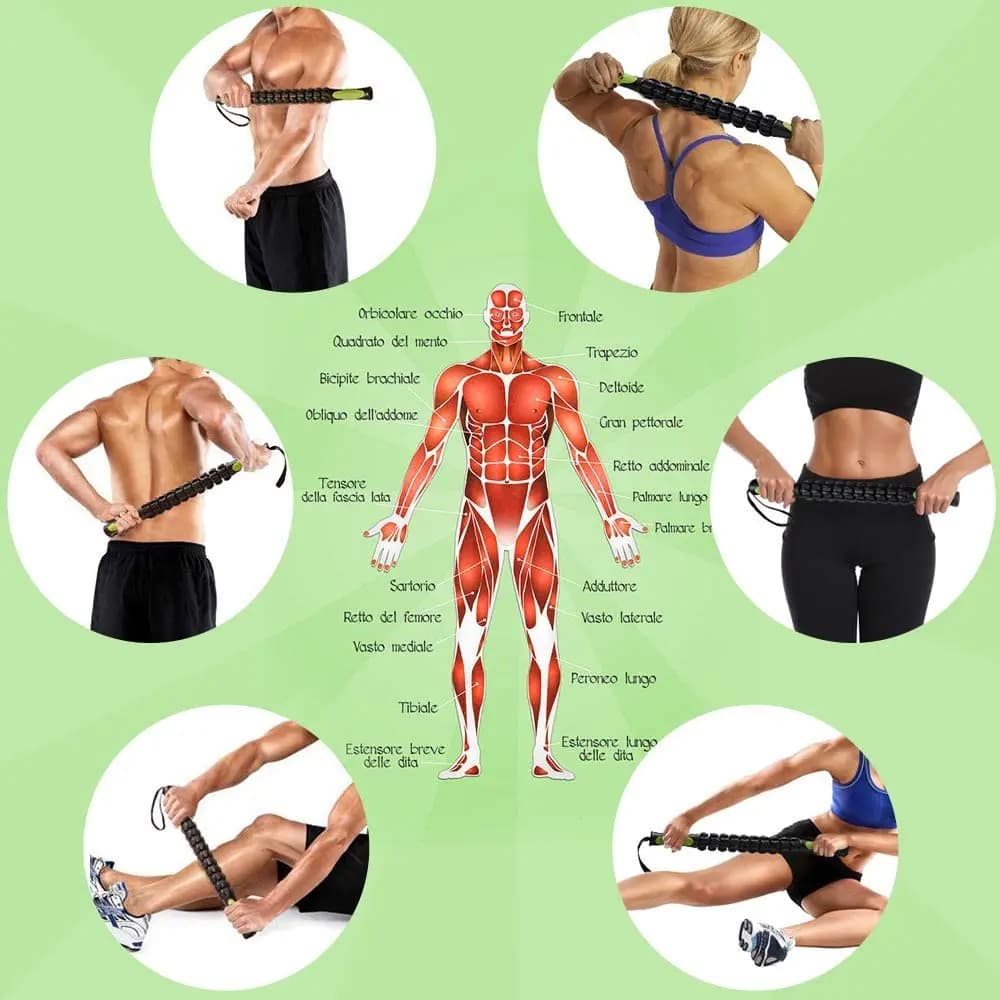 Bâton de rouleau musculaire pour athlètes, outils de bâtons de Massage corporel, pour soulager les douleurs musculaires, les crampes, aide à la récupération des jambes et du dos