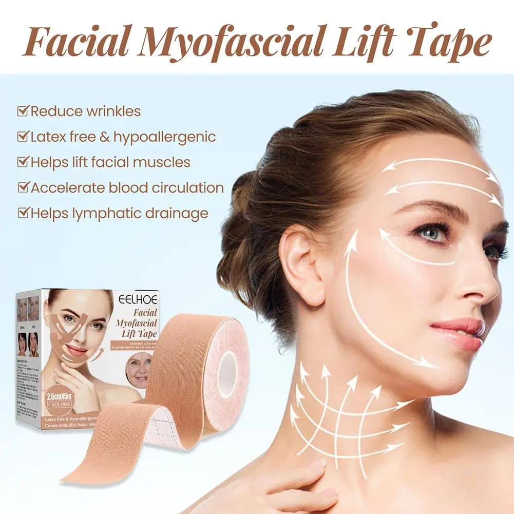 1 rouleau/2 rouleaux de ruban de lifting myofascial pour le visage