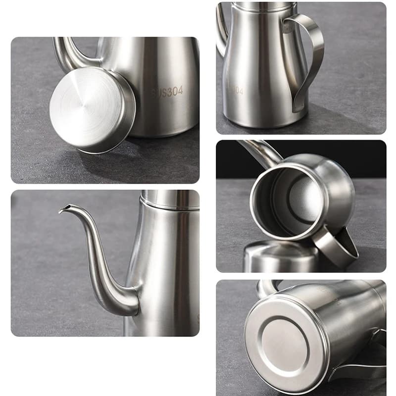 Bouteille à huile en acier inoxydable 304, pot à huile de cuisine, réservoir d'huile domestique, grand récipient à huile comestible, bouteille à huile pour verser