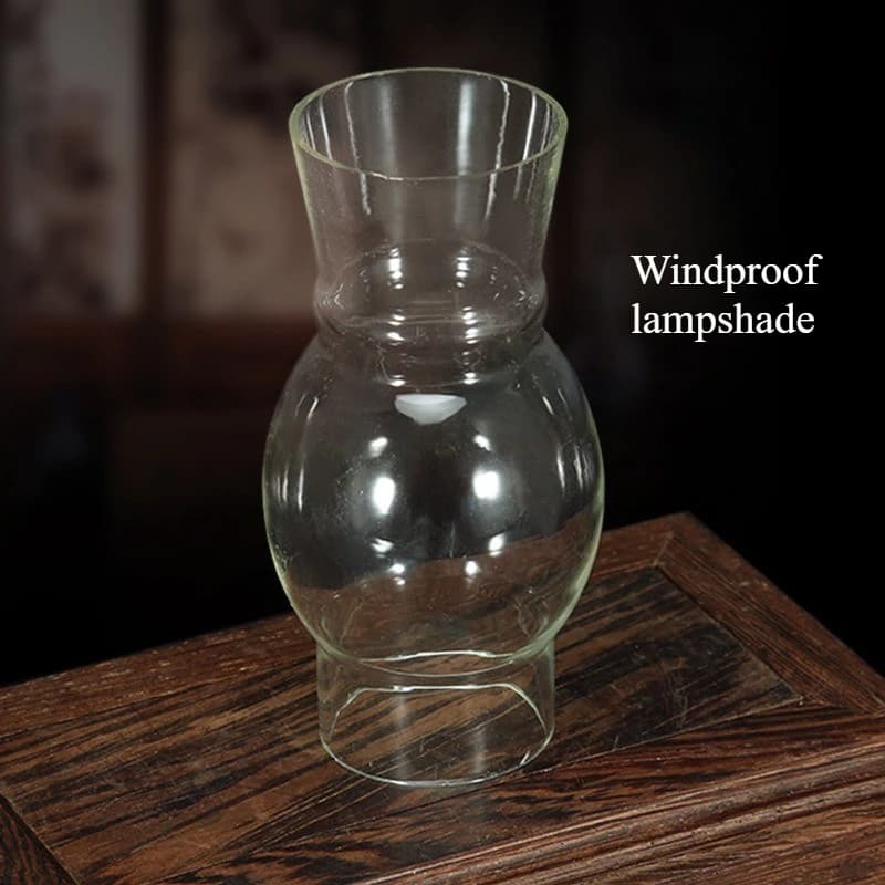 1 lampe à huile rétro coupe-vent avec couvercle en verre, adaptée à l'éclairage d'urgence et à la décoration intérieure