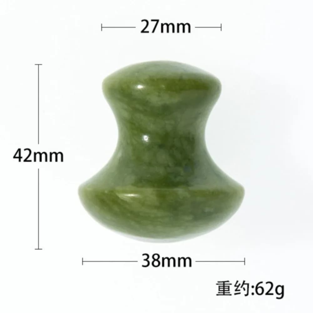Rouleau de massage facial en pierre de quartz vert naturel, forme champignon, pour le soin des yeux et du cou, outil de beauté et de santé amincissant