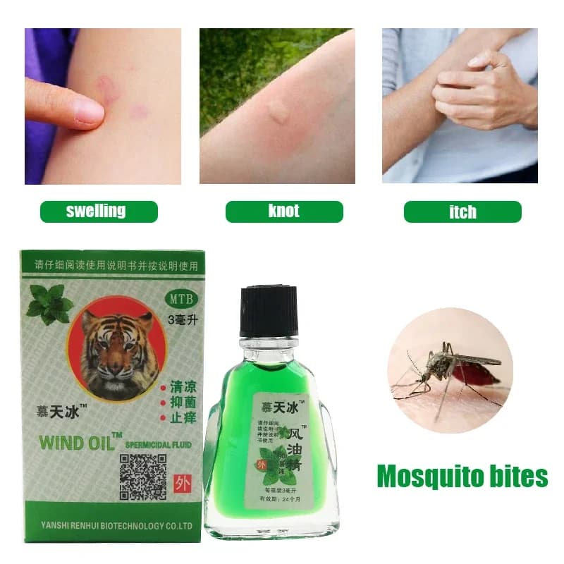 Baume du tigre, répulsif contre les moustiques, Fengyoujing, huile d'insecte fraîche, rafraîchissant, traitement des maux de tête, 6 pièces