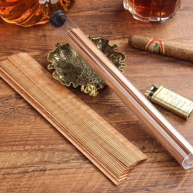 Pack de 40 bandes de déversement en bois de cèdre espagnol, bâtons pour éclairage de cigares, accessoires pour boîte d'humidification