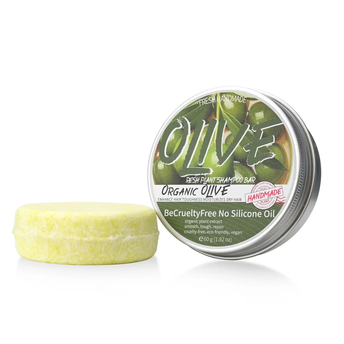 60g huile d'essence d'olive soin des cheveux nettoyage solide élément pur shampooing savon pour hommes et femmes moelleux shampooing savon