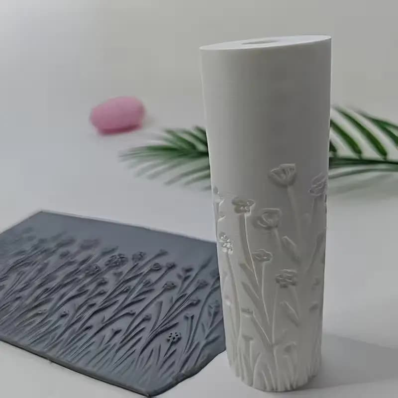 1 rouleau texturé Grassland Breeze – Outil haute précision pour l'argile et la poterie, durable, impressions impeccables