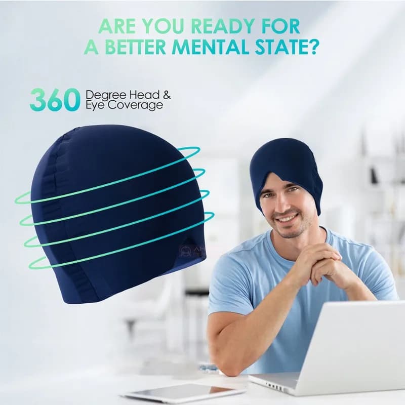 Bonnet de thérapie contre les migraines à couverture complète, bonnet médical, gel solide, soulagement de la pression, masseur de tête, 360 résistant, chaud et froid, sauna, instituts de maux, 1PC