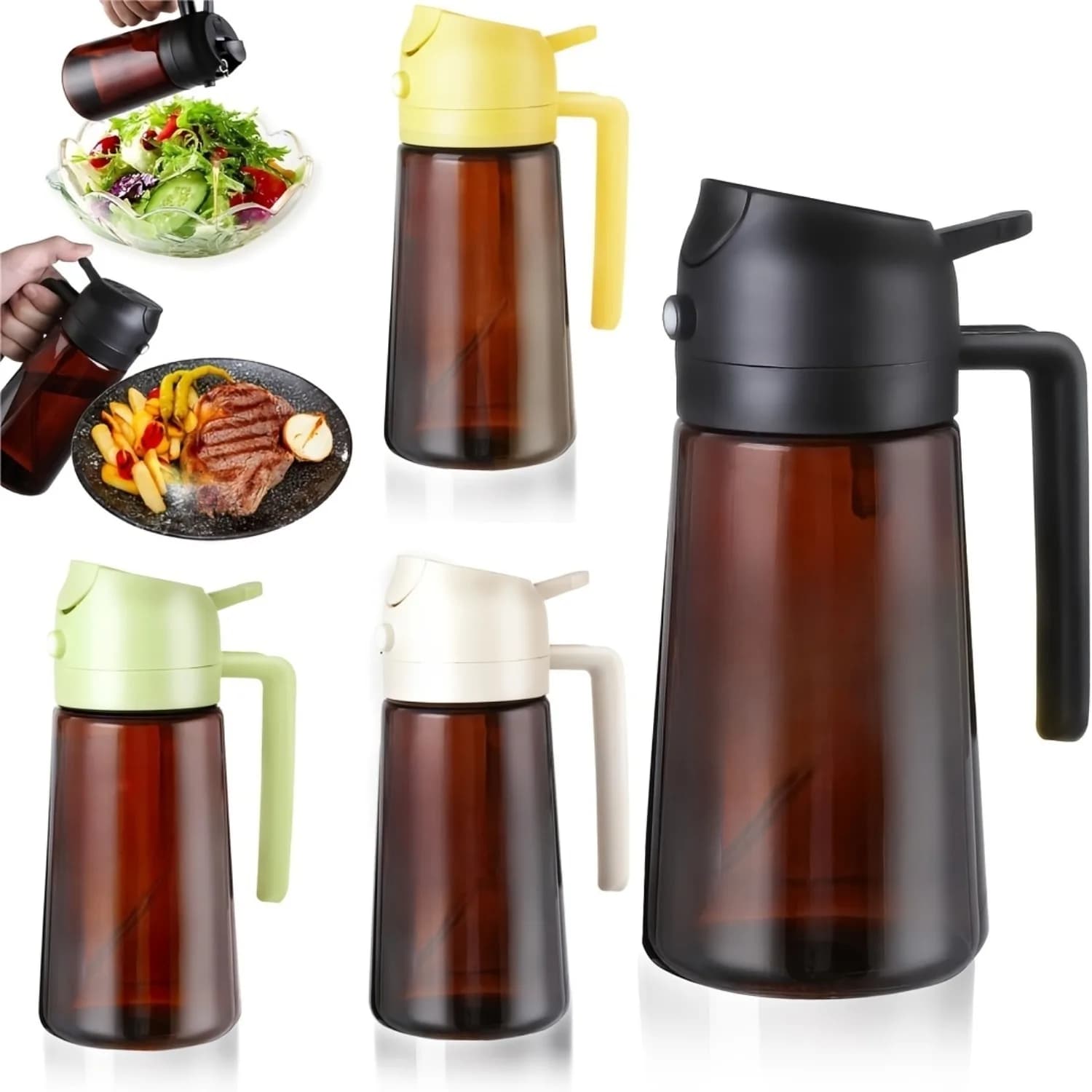Pulvérisateur d'huile marron bloquant la lumière de 16oz/470ML pour la cuisson
