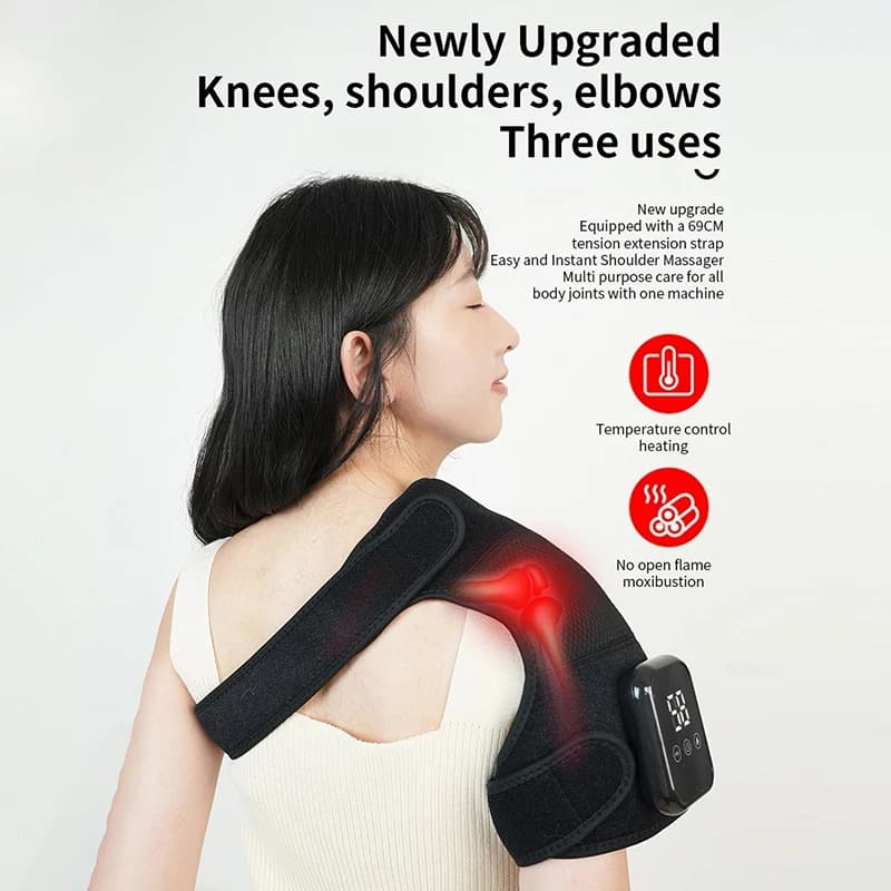 Masseur électrique de genou 3 en 1, chauffage des articulations des jambes, Vibration, attelle de coude, soulagement de l'arthrite, Fatigue, soutien du genou