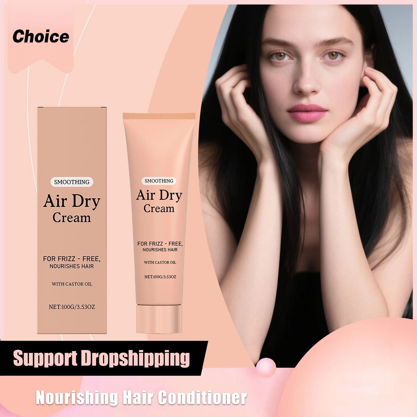 Crème de soin adoucissante pour cheveux, huile de ricin, réduit la sécheresse, réparer les dommages, renforcer les racines des cheveux, apaiser le cuir chevelu, revitalisant nourrissant pour cheveux