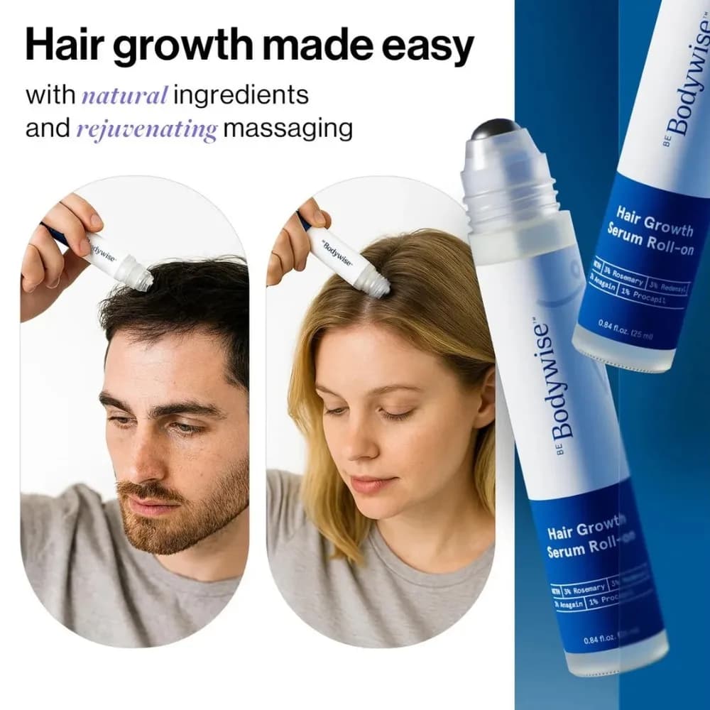 Sérum Anti-chute de cheveux Roll-On 25ml Be Bodywise romarin avancé croissance