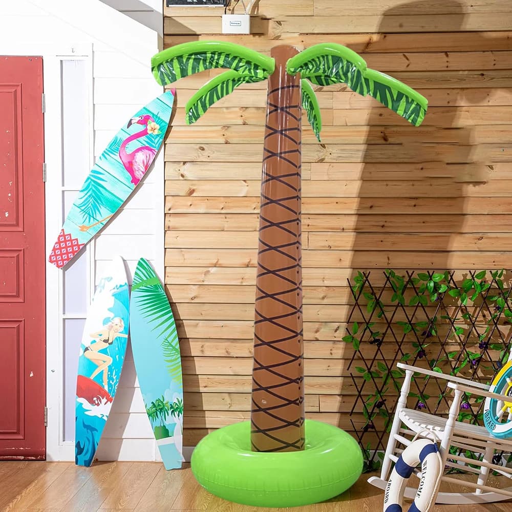 Palmier Gonflable Tropical, Grande Palmier Coco Gonflable pour Fêtes Hawaïennes et Luau, Décoration d'Été pour Piscine et Jardin