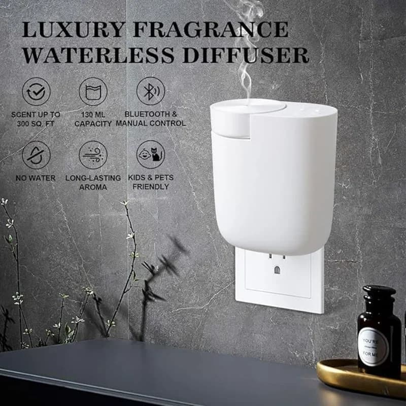 Diffuseur enfichable avec minuterie contrôle bouton d'intensité de parfum connectivité d'application Bluetooth diffuseur sans eau pour la maison, l'hôtel, le bureau