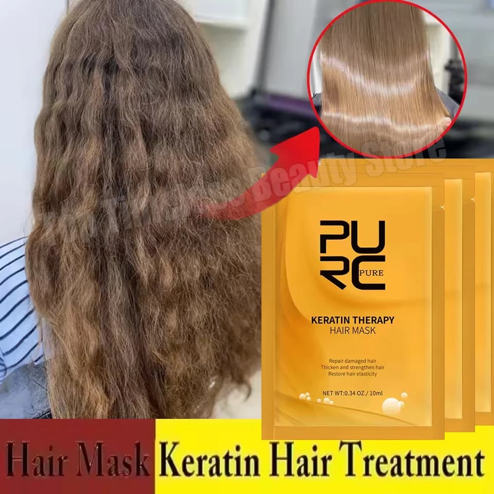 Masque capillaire à la kératine magique, crème à lisser les protéines, réparation des cheveux secs, crépus et endommagés, doux, lisse, brillant, revitalisant hydratant, 10g