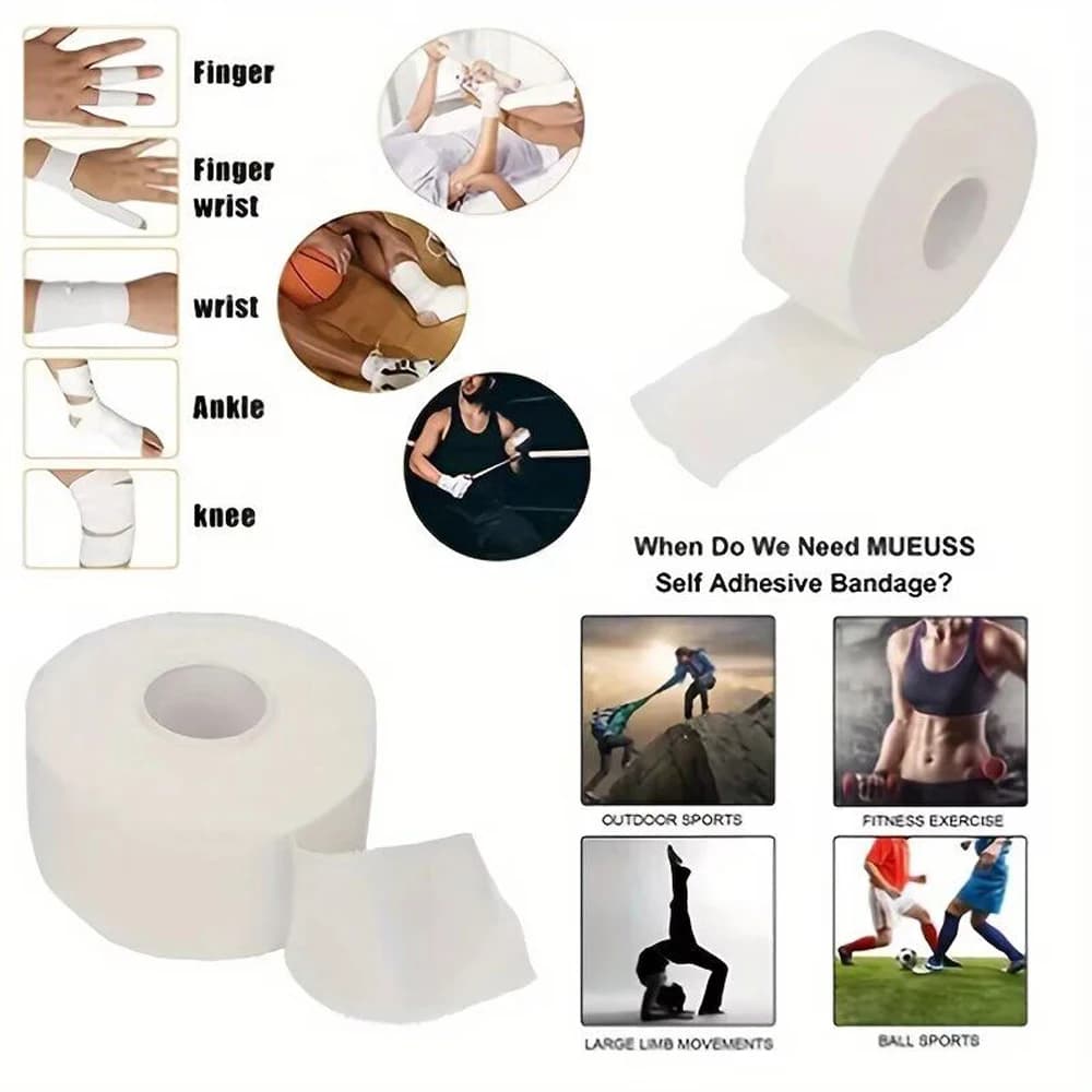 Ruban de sport athlétique à 4 rouleaux |   Très fort, facile à déchirer, sans résidus collants |   Meilleur ruban pour athlètes et formateurs |   Doigts chevilles poignet