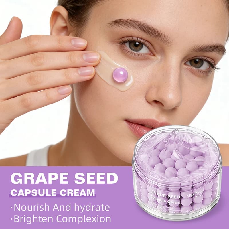Crème Visage Coréenne en Capsules avec Centella & Astaxanthine, Hydratant Antioxydant aux Pépins de Raisin, Soin Apaisant Réparateur de Barrière Cutanée