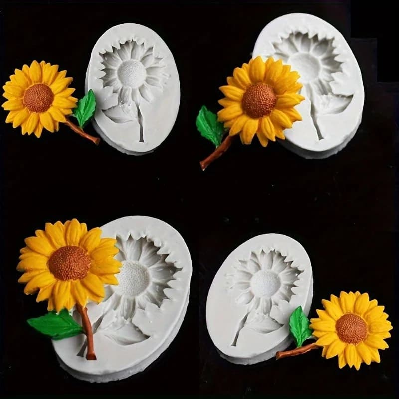 Moule à gâteau en forme de tournesol, moule en silicone pour chocolat, bonbons, sucre, pâte à modeler DIY