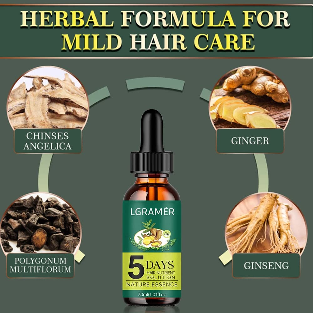 Gingembre plante naturelle soin des cheveux huile essentielle liquide de croissance