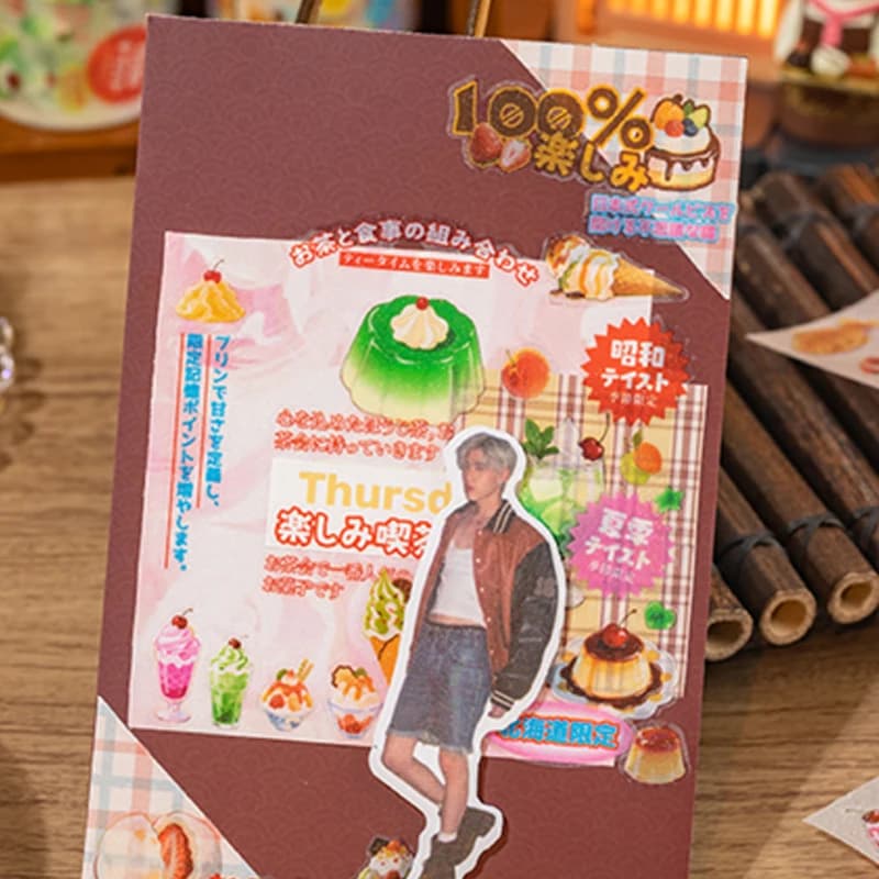 Mr. Paper – ruban de découpe, 1 rouleau, refroidissement, détachable, boisson sucrée, PET, sable scintillant, paysage, décoration pour manuels de maison