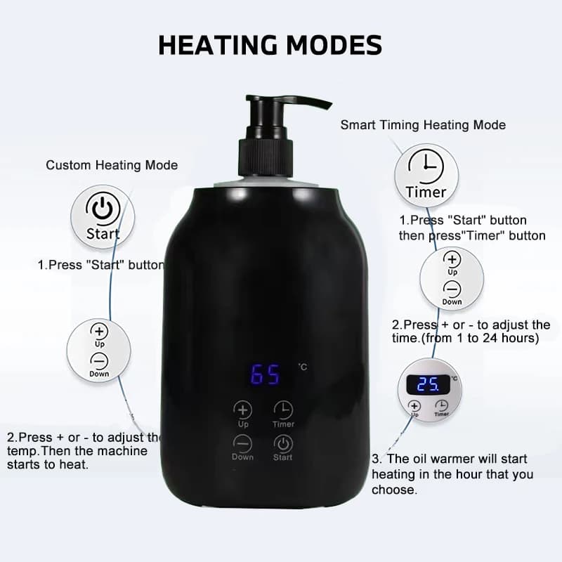 Nouveau chauffe-huile essentielle affichage LED réglage de la température chauffe-bouteille d'huile de Massage unique chauffe-huile de Massage