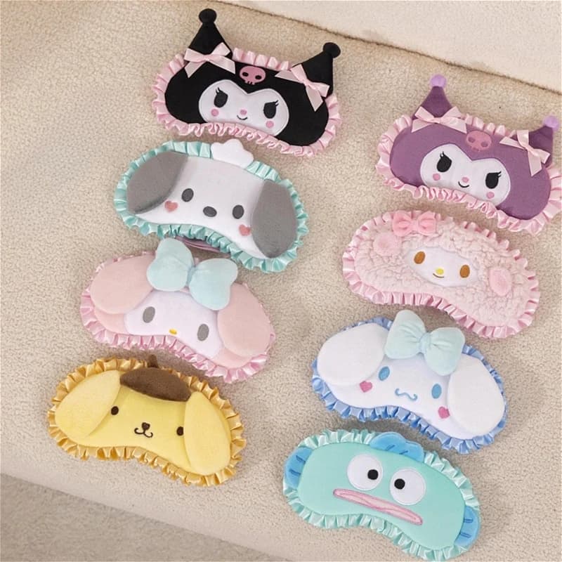 NOUVEAU Masque pour les yeux Hello Kitty, bandeau occultant de dessin animé, mignon Kuromi Melody Cinnamoroll, masque de sommeil, soin des yeux pour la pause déjeuner, cadeaux