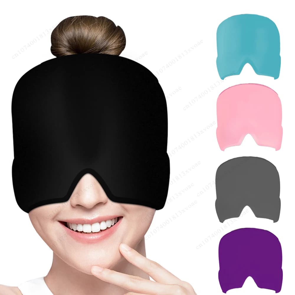 Pain de tête soulagement de la Migraine chapeau Gel glace compresse froide thérapie casquette glace tête enveloppement Pack masque pour les yeux pour soulager la pression douleur chapeau de glace