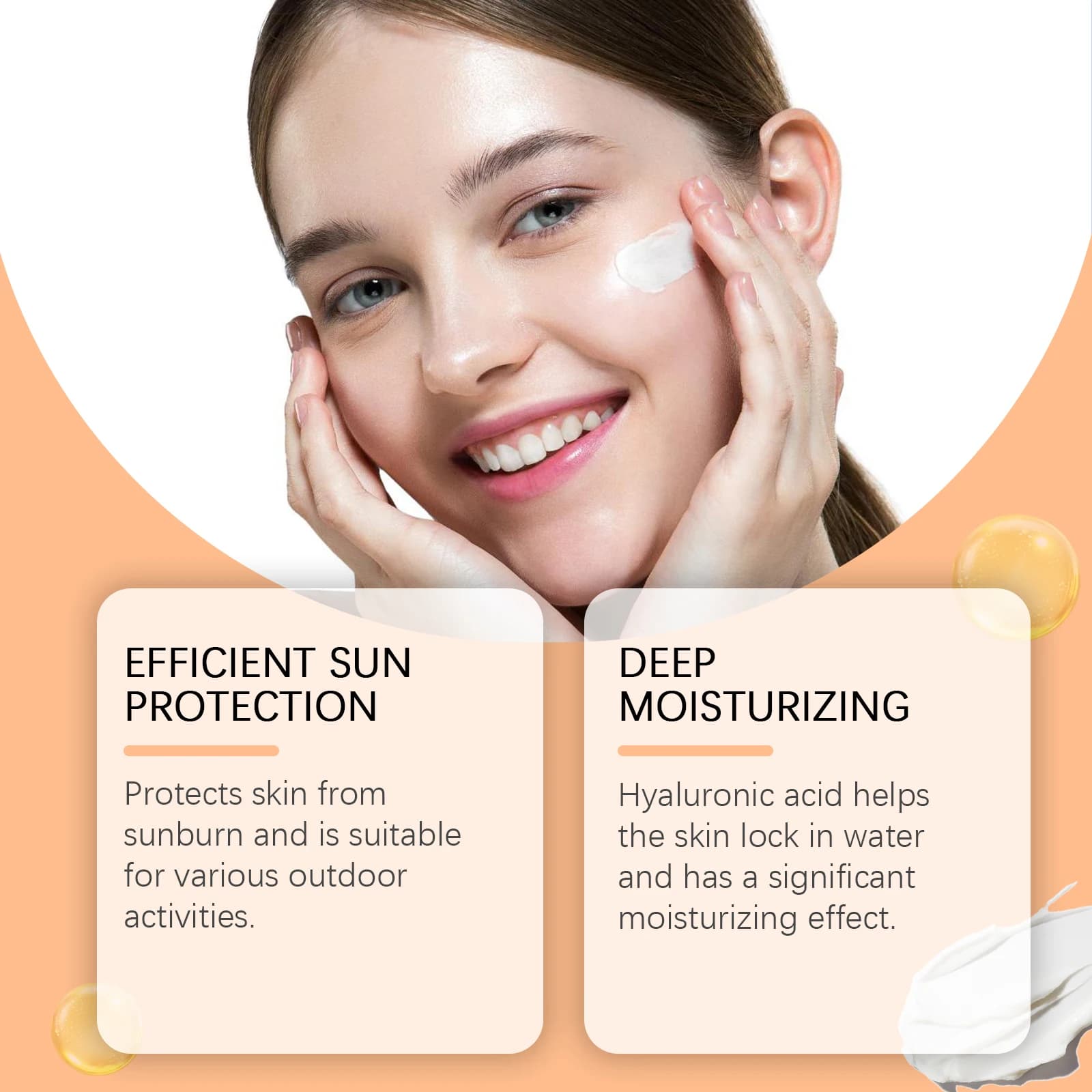 Crème solaire longue durée pour le visage Spf 60 +, protection UV, étiquettes de nuit, hydratant, isolation, gratitude, produits de soins de la peau
