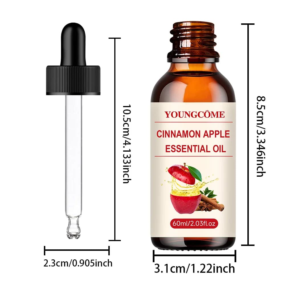 Huile essentielle de pomme de cannelle, huile essentielle de chute de 60ml pour diffuseurs pour la maison, huiles parfumées de bougies pour la fabrication de savon, bombes de bain, Ma