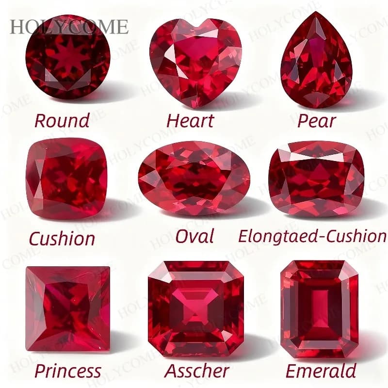 Perles de pierres précieuses en vrac rouge sang de Pigeon multi-formes de rubis cultivé en laboratoire AGL sélectionnables pour bagues de fiançailles pendentif bijoux conception de bricolage