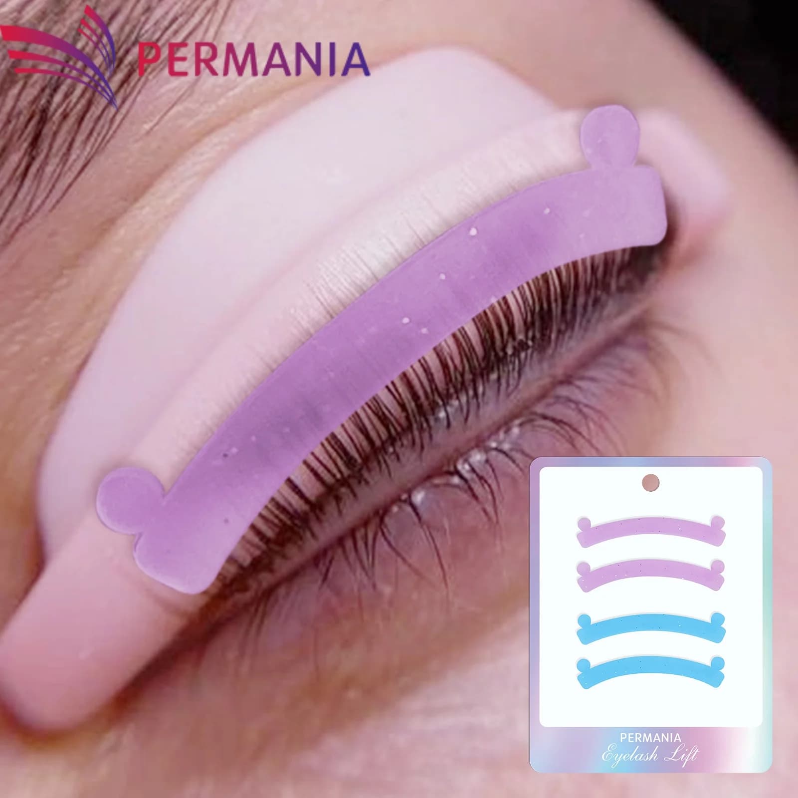 PERMANIA – ruban de levage de cils en Silicone, 4 pièces, tiges de cils, ruban doux et coloré, outil de levage de cils, rouleau de permanente Flexible multifonctionnel