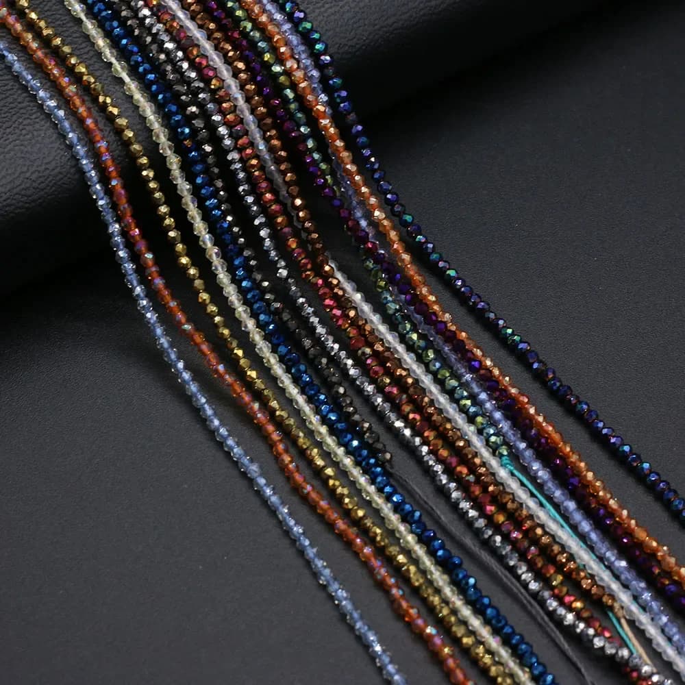 Perles en pierre naturelle, petites perles rondes, mélange de couleurs, perles d'espacement amples à facettes pour la fabrication de bijoux, accessoires de collier et de bracelet à faire soi-même