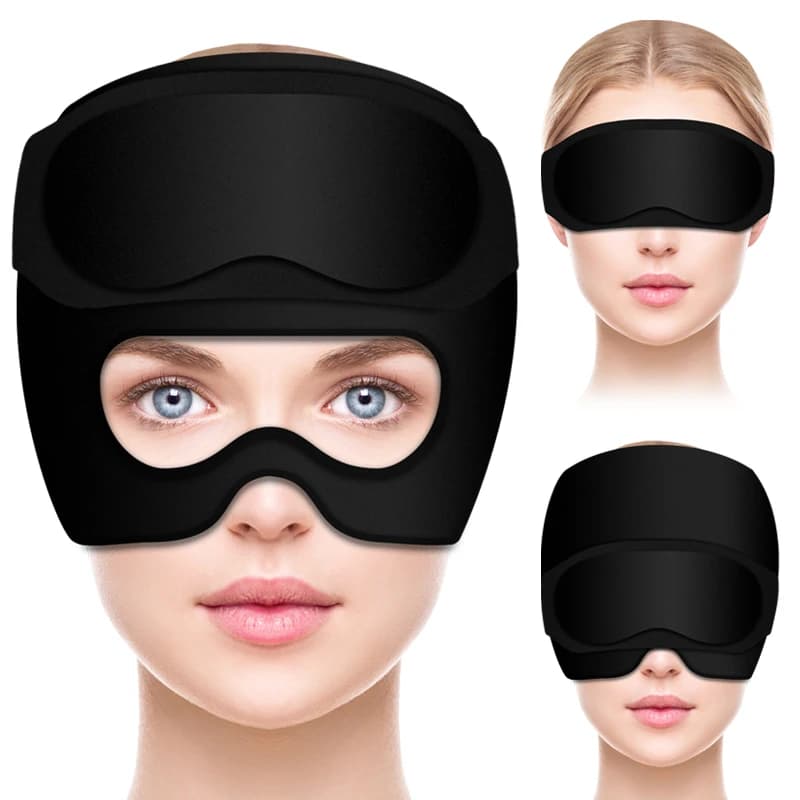 Chapeau de soulagement de la Migraine avec masque pour les yeux en Gel, casquette de soulagement des maux de tête, enveloppe de tête de glace, chapeau de thérapie chaude et froide pour les maux de têt