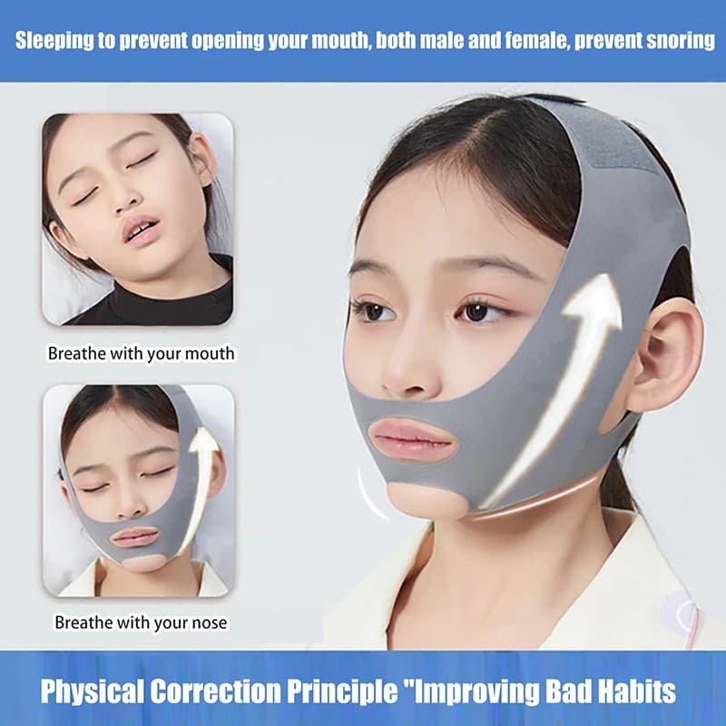 Enfants dormant Anti-ouverture bouche prévenir l'ouverture de la bouche V-face pansement visages masque peaux serrage Correction habitudes de sommeil pour enfants