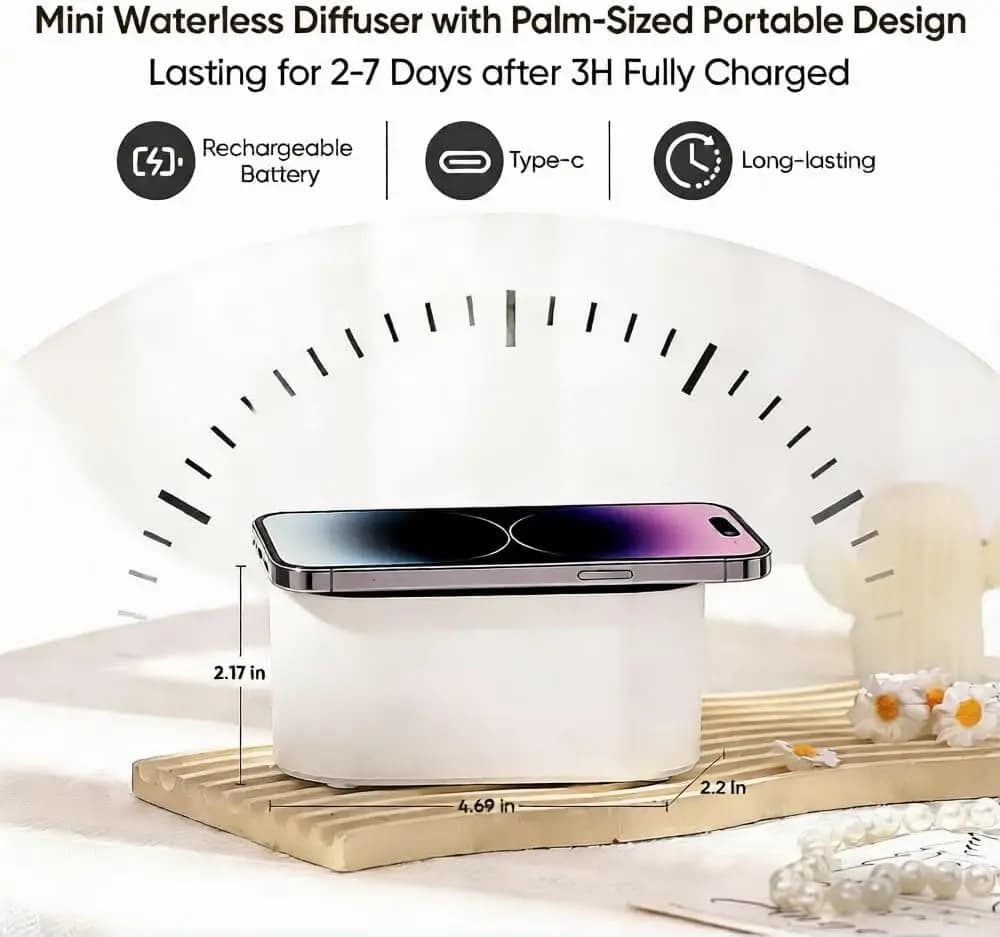 Nouveau diffuseur sans eau 2026 pour huiles essentielles, diffuseur d'arômes à piles, mini diffuseurs d'arômes