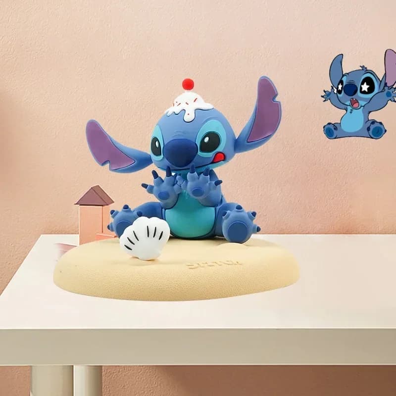 Figurine Stitch Disney Lilo & Stitch, support de téléphone portable, ornement créatif pour la maison et la voiture, cadeaux d'anniversaire