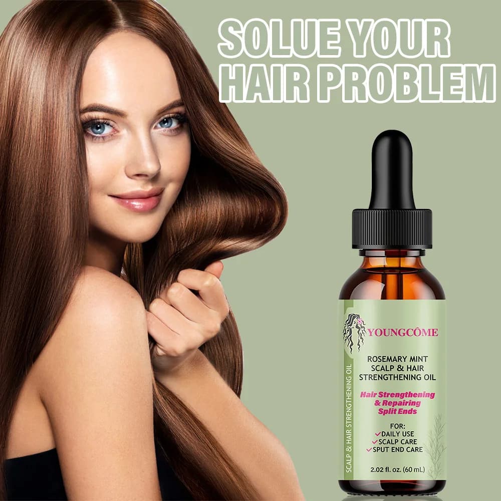 Huile essentielle de soin capillaire au romarin, nourrit, répare les fentes, sèche tous les Types, améliore la qualité des cheveux, rendant les cheveux plus lisses, plus brillants
