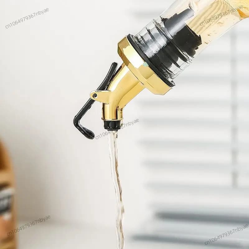Becs d'huile d'olive dorés bouchon de bouteille de vinaigre d'huile bec distributeur de buse étanche bouchon de bouteille en Silicone étanche créatif