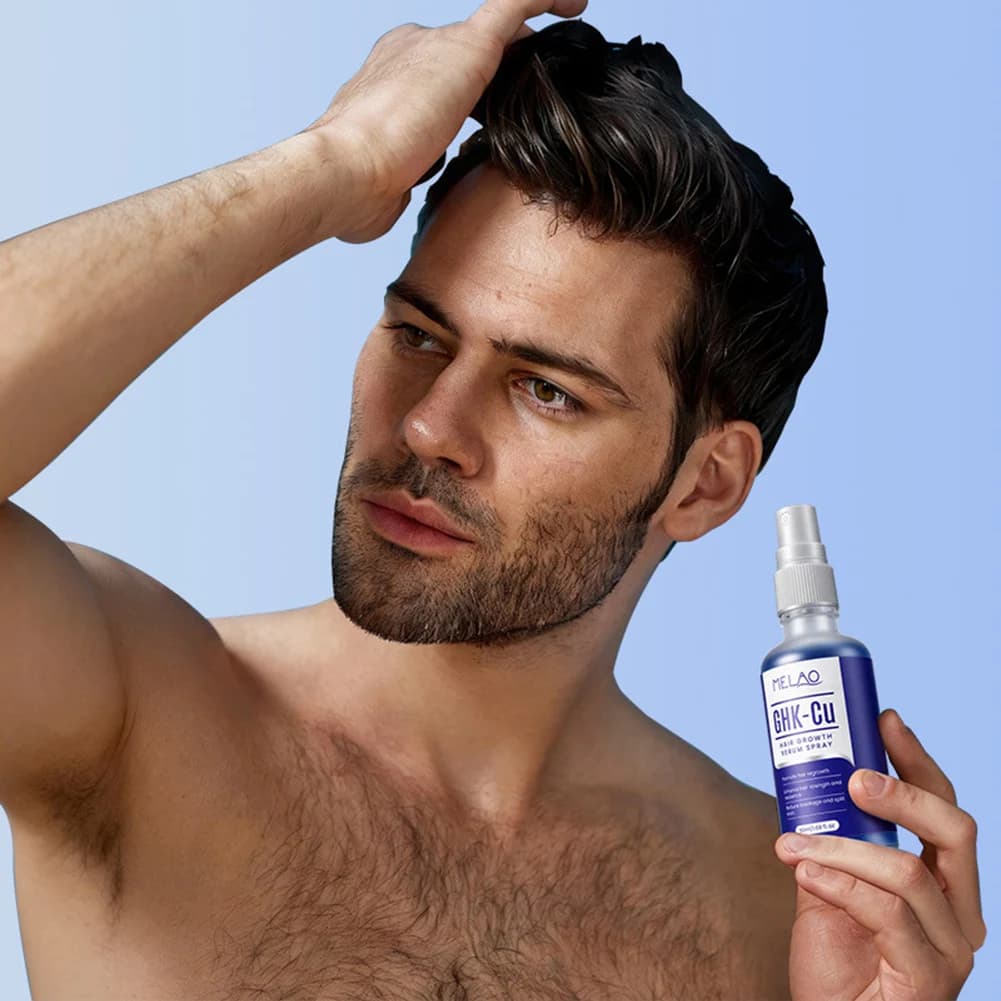 Sérum pour la croissance des cheveux, Spray ghk-cu, Peptide de cuivre, sérum pour cuir chevelu, améliore la force des cheveux, réduit la casse, renforce les racines, huile capillaire