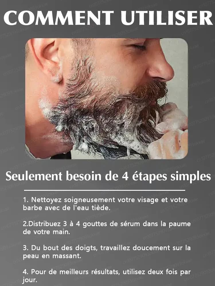 Essence de croissance de la barbe. Elle aide votre barbe à pousser rapidement et est un incontournable pour les hommes matures. Elle vous donne un air plus viril et est efficace de manière permanente.