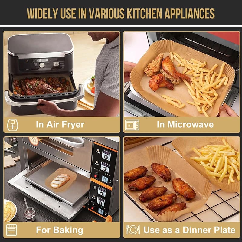 Papier parchemin pour friteuse à air, papier de cuisson compatible avec Moulinex EZ 901820   5,2/3,1 L, Série 3000,Cecotec 5,5/3,5L